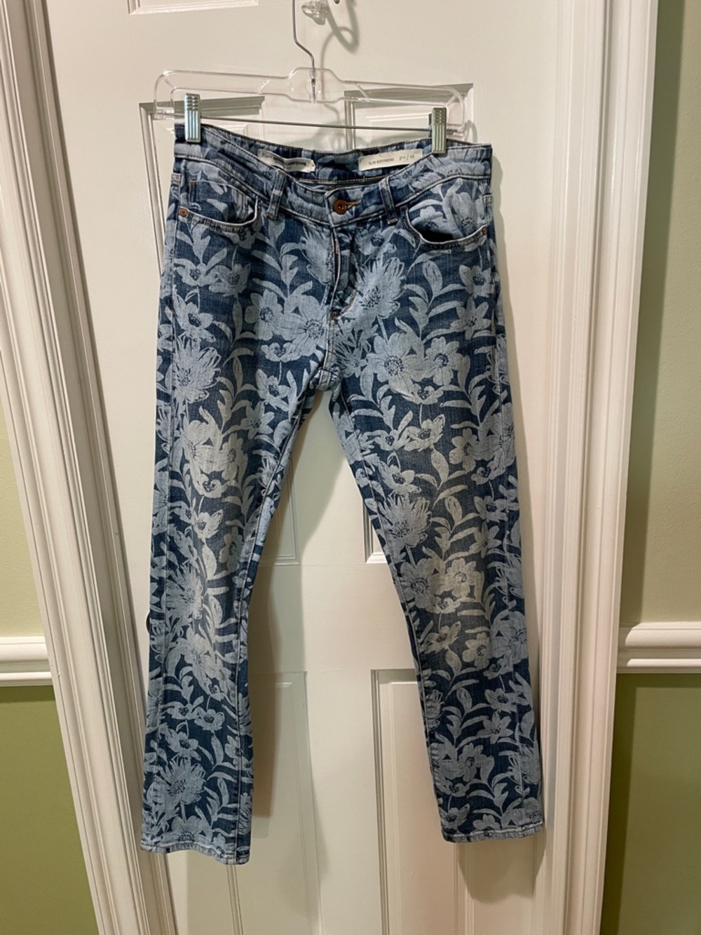 Anthropologie Pilcro and The Letterpress  Jeans Women’s 26 Slim Boyfriend Floral